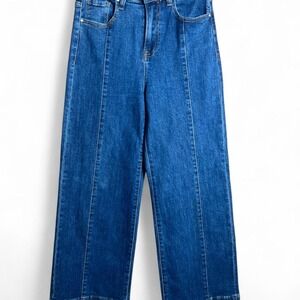 Women's‎ Risen Medium Washed Denim Jeans High Rise Wide Leg Relaxed Size 3/36